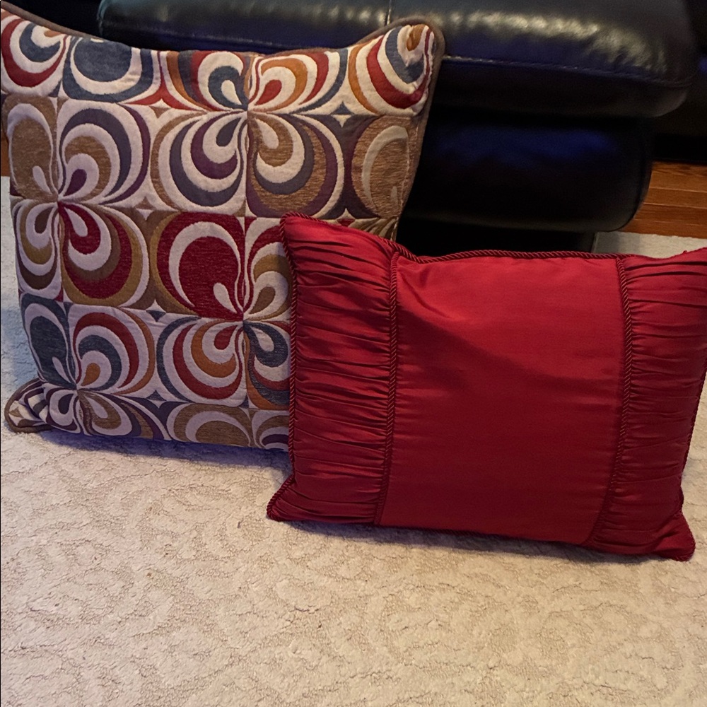 Colorful Patterned and Red Throw Pillows - Picture 3 of 9